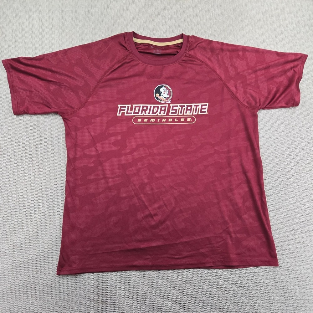 Champion Florida State Seminoles Shirt Mens XL Red Camo Short Sleeve Football